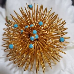 Vintage Atomic Starburst Brooch Pin💛